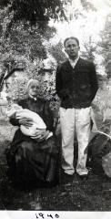  Catherine Rice and her grandson Herbert Kreider. Catherine is holding Kathryn Anne.