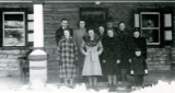  Back row: Warren, Ruth Webb, Mrs. Moses Kreider, Moses, Elizabeth. Front row: Martha, Rhoda, Marian Hampton, Esther Bair, Ronald Bair. 